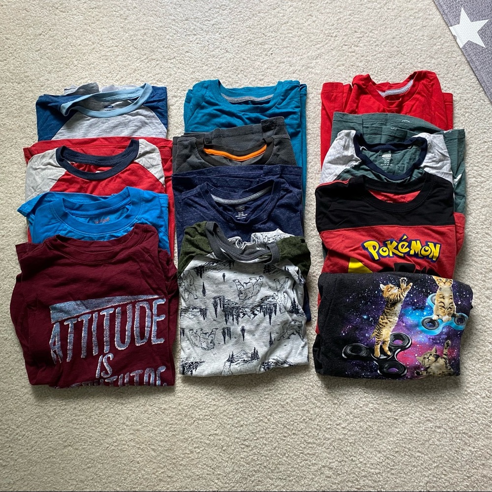 Lot of 12 Boys XL Long Sleeve Shirts